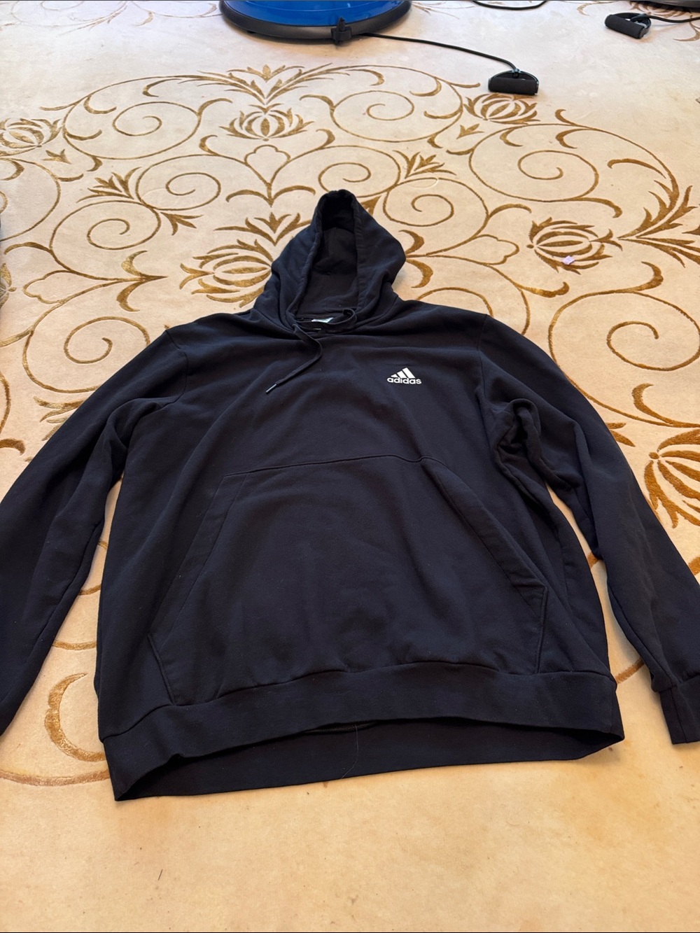 adidas Black Men's Pullover Hoodie with Small Logo